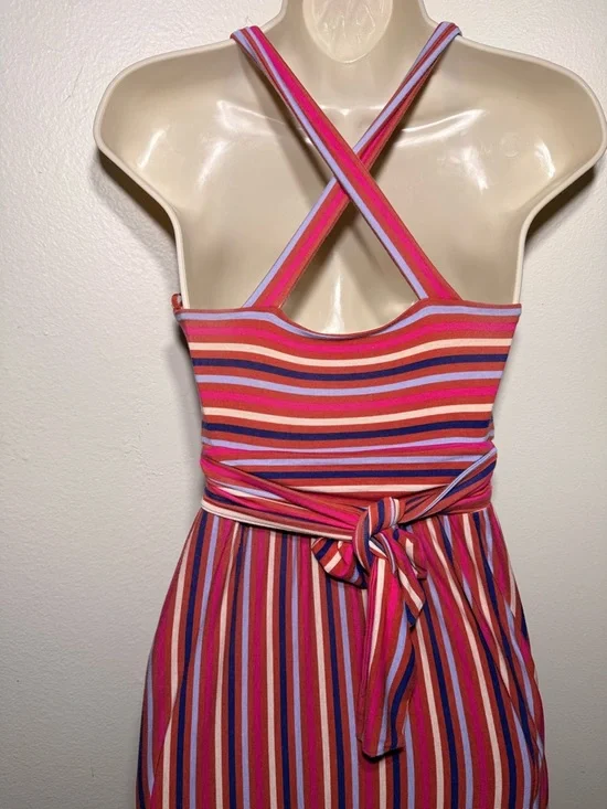 Anthropologie Maeve Gabriela ruffled maxi dress sleeveless striped sz XS - Picture 6 of 10